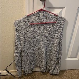 White, grey, and black fall sweater from GARAGE